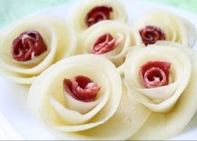 Flores de melón con jamón