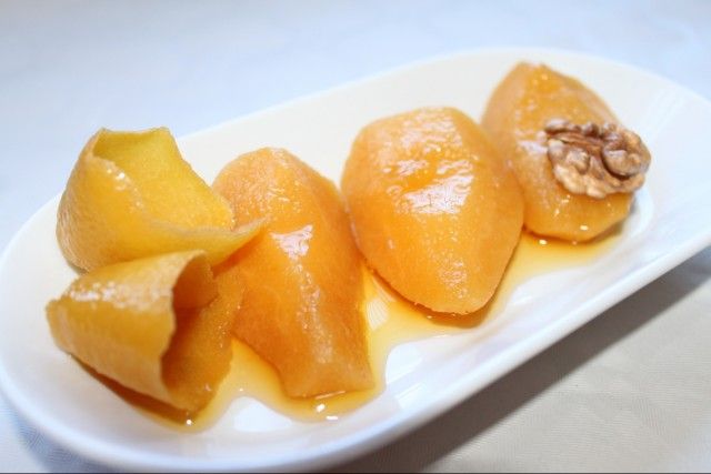 Peras al caramelo
